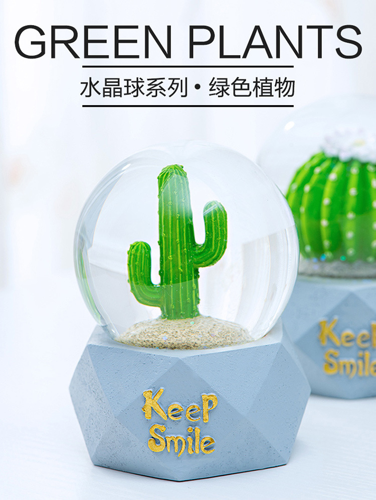 Spot Goods Simple Resin Crystal Ball Crafts Decorative Ornaments Luminous 6.5cm Resin Glass Water Ball Wholesale