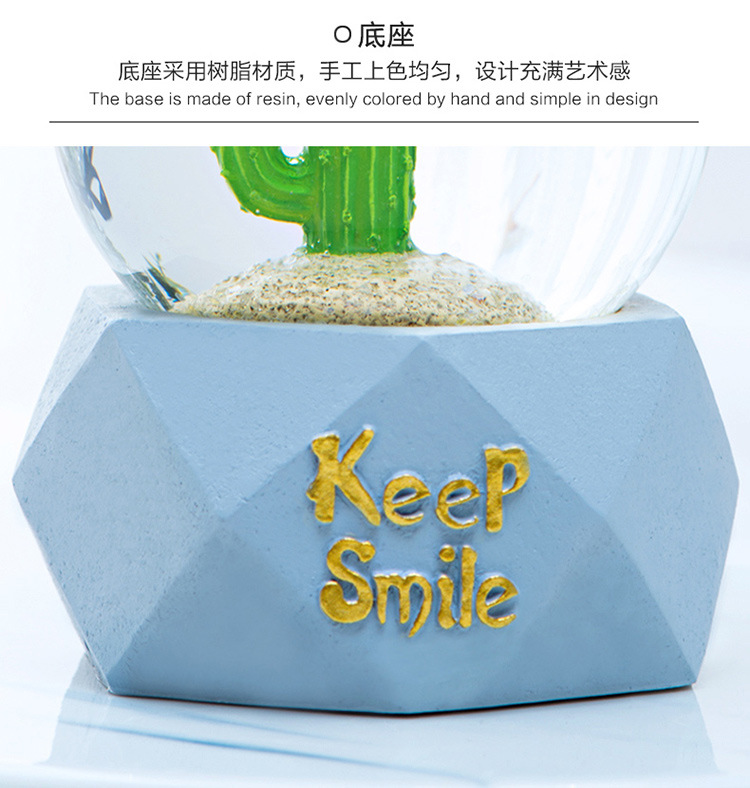 Spot Goods Simple Resin Crystal Ball Crafts Decorative Ornaments Luminous 6.5cm Resin Glass Water Ball Wholesale