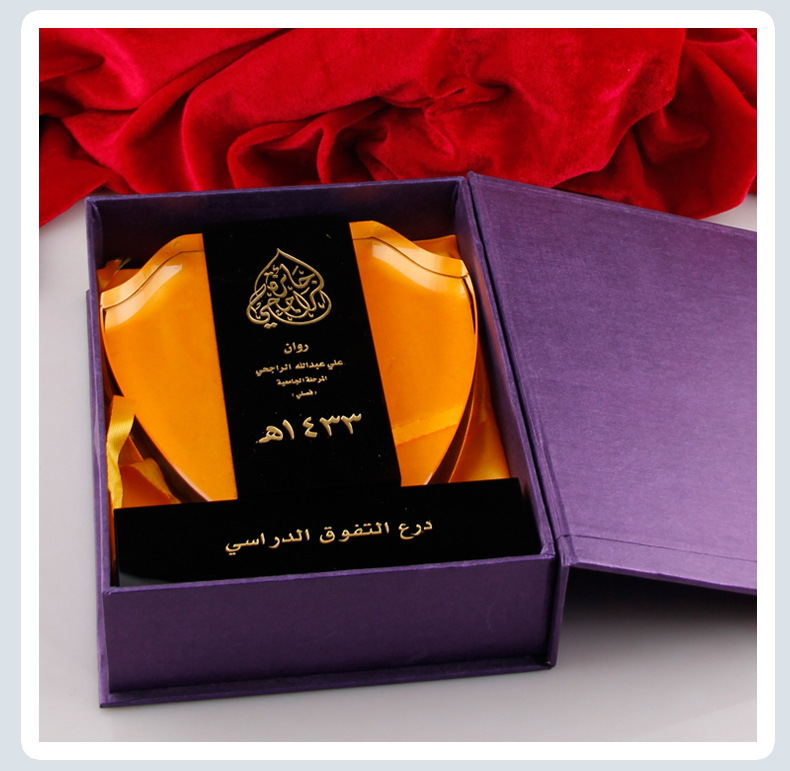 Manufacturer custom crystal shield medal unit staff award gifts July 1 souvenir crafts display