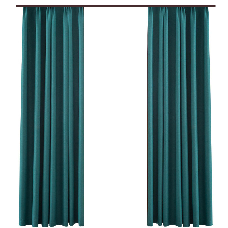 Full Shading Fabric Curtain Simple Nordic Living Room Bedroom High-End Ready-Made Curtain Double-Sided Linen Hanging Punching Customization