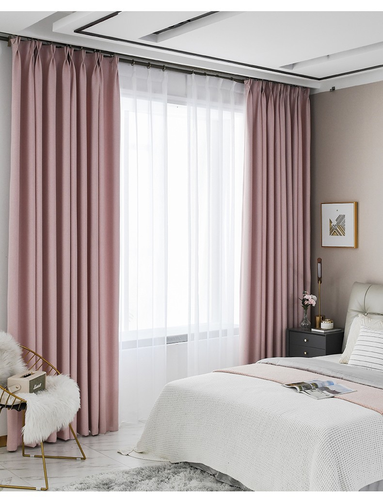 Full Shading Fabric Curtain Simple Nordic Living Room Bedroom High-End Ready-Made Curtain Double-Sided Linen Hanging Punching Customization Full Shading Fabric Curtain Simple Nordic Living Room Bedroom High-End Ready-Made Curtain Double-Sided Linen Hanging Punching Customization