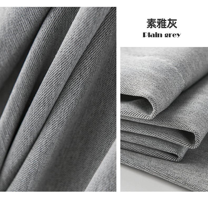 Full Shading Fabric Curtain Simple Nordic Living Room Bedroom High-End Ready-Made Curtain Double-Sided Linen Hanging Punching Customization Full Shading Fabric Curtain Simple Nordic Living Room Bedroom High-End Ready-Made Curtain Double-Sided Linen Hanging Punching Customization