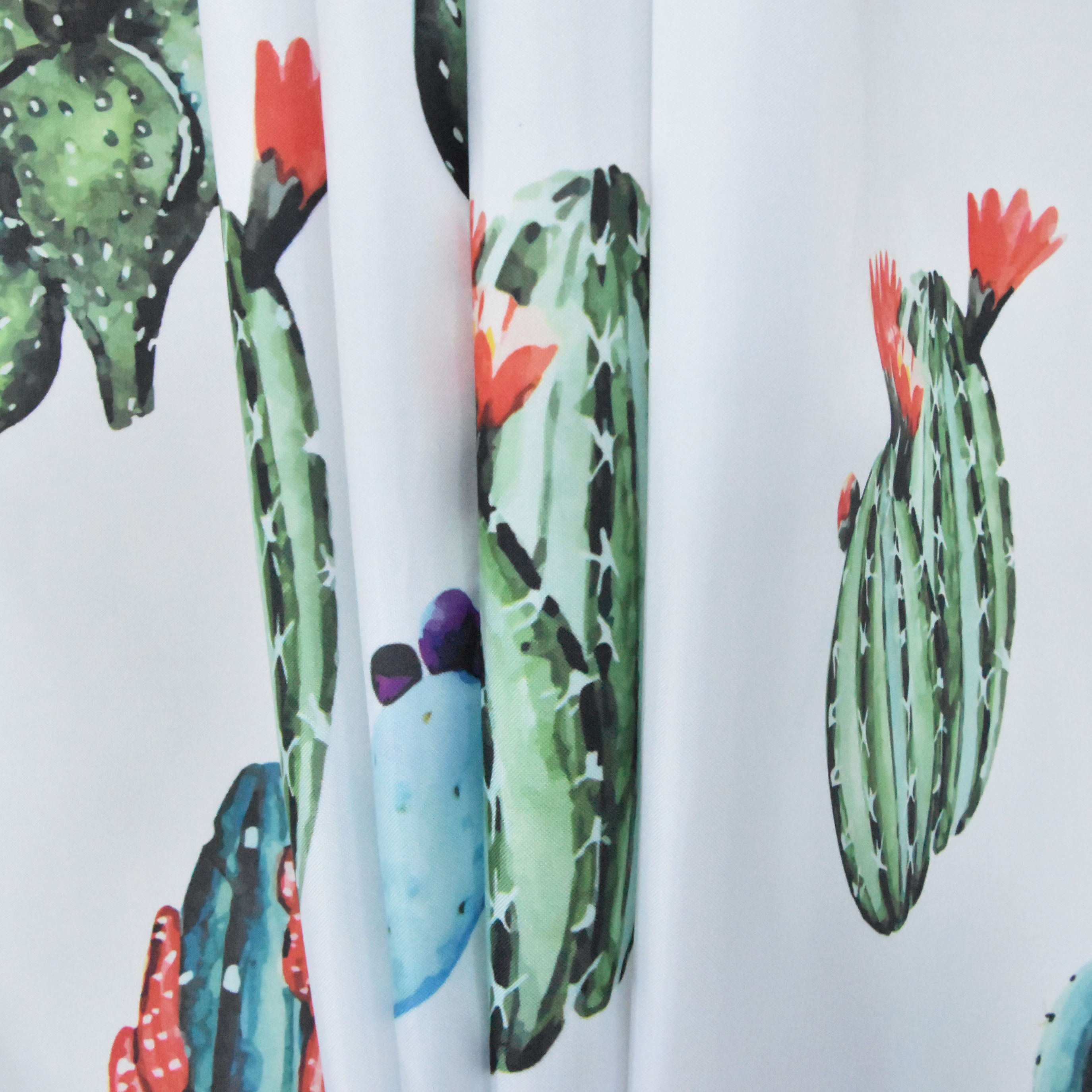 Durable Waterproof Fabric Tropical Plant Cactus Flowers curtain
