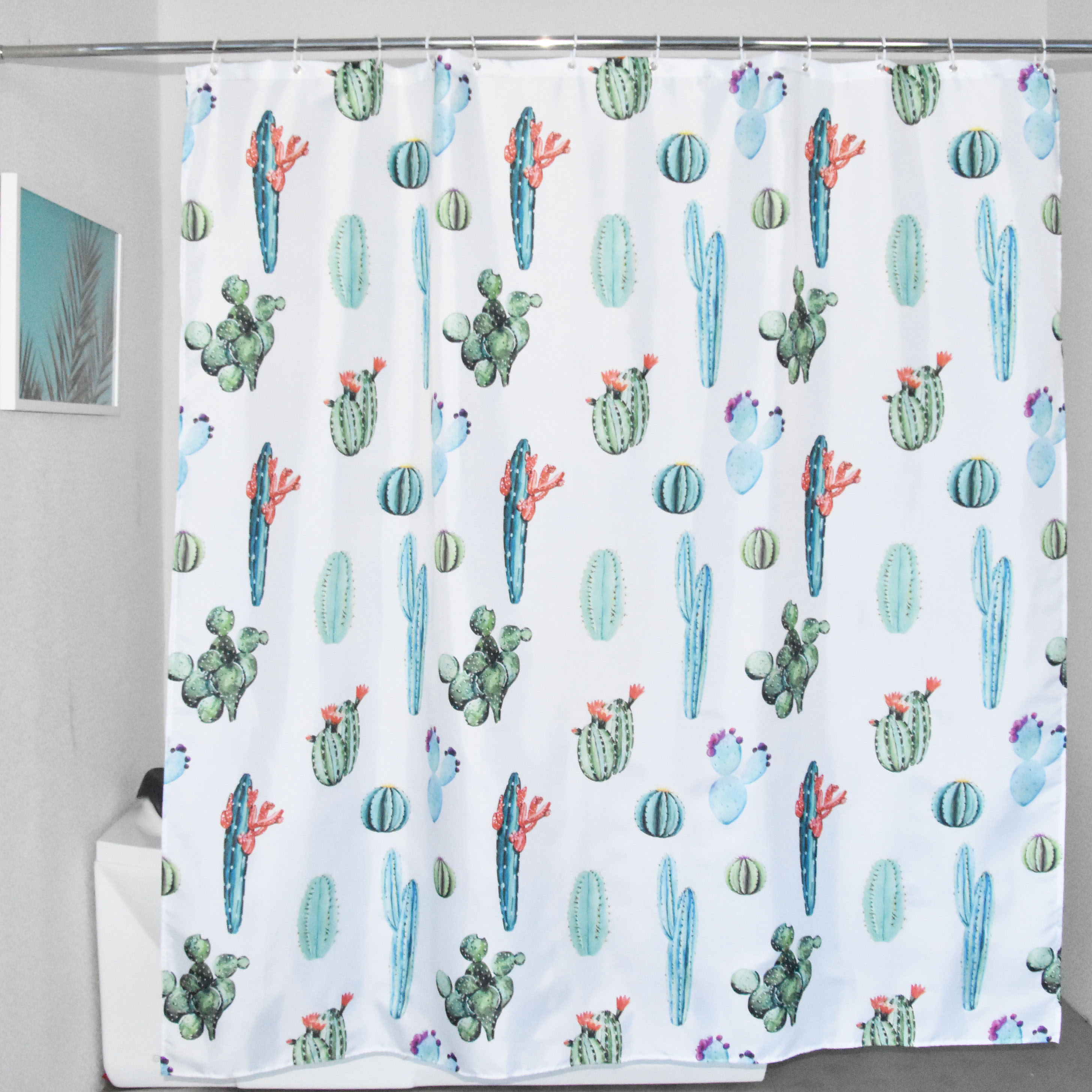 Durable Waterproof Fabric Tropical Plant Cactus Flowers curtain Durable Waterproof Fabric Tropical Plant Cactus Flowers curtain