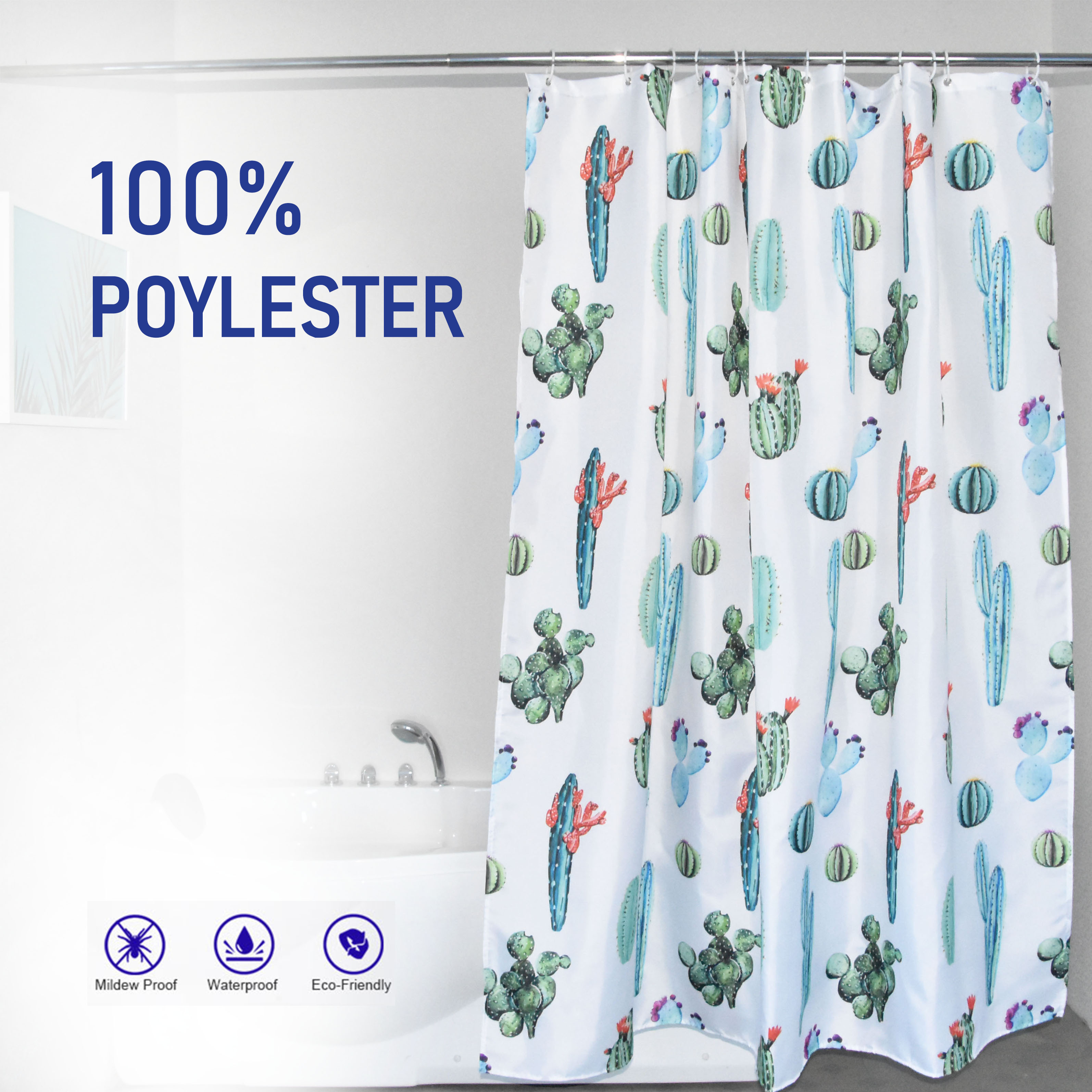 Durable Waterproof Fabric Tropical Plant Cactus Flowers curtain Durable Waterproof Fabric Tropical Plant Cactus Flowers curtain