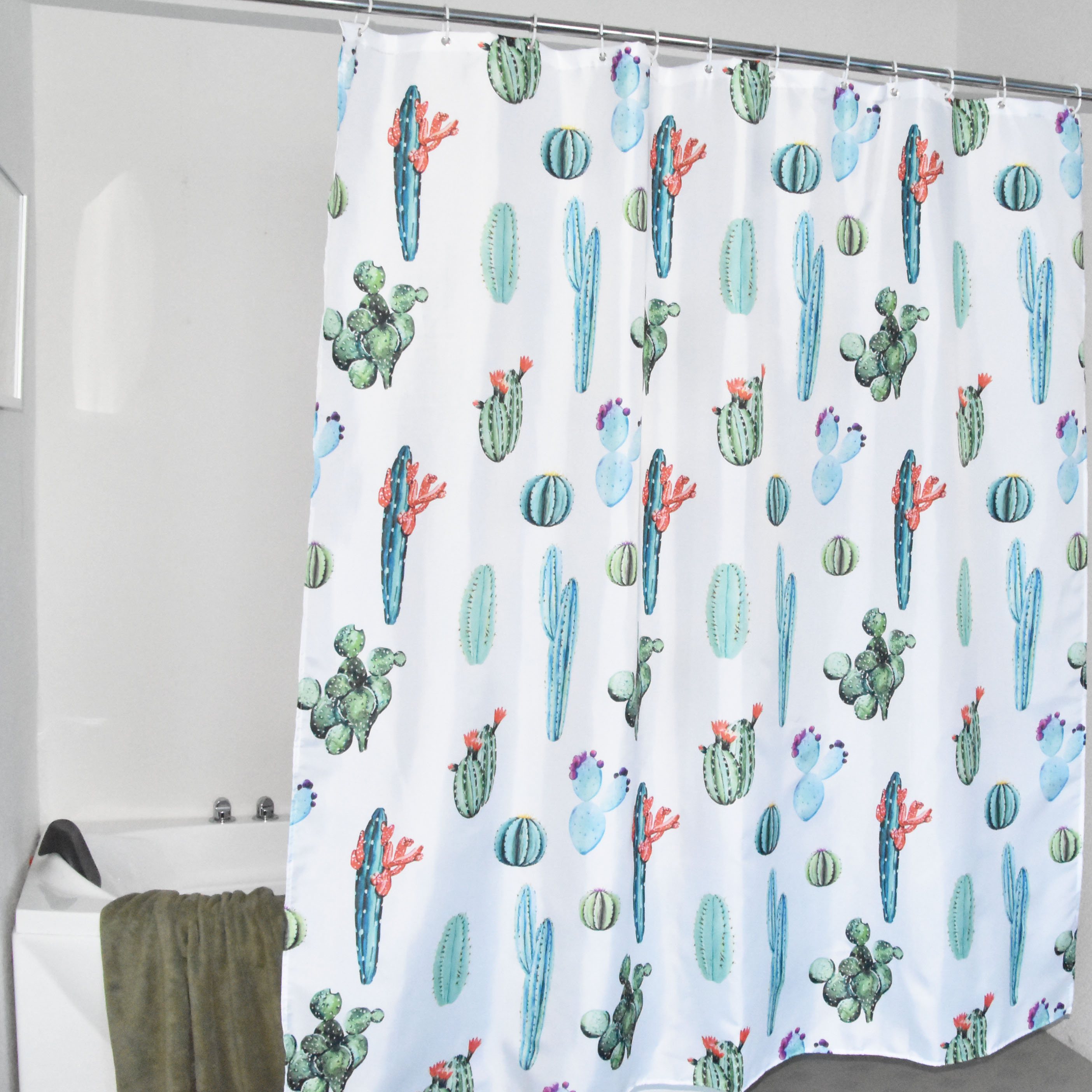 Durable Waterproof Fabric Tropical Plant Cactus Flowers curtain Durable Waterproof Fabric Tropical Plant Cactus Flowers curtain