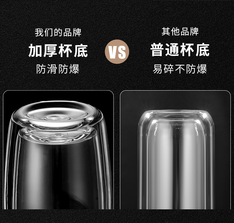Double-Layer Glass Cup Tea Cup Wholesale Goose Egg Cup Water Cup Tea Glass Bottle Double-Deck Home Water Cup Glass
