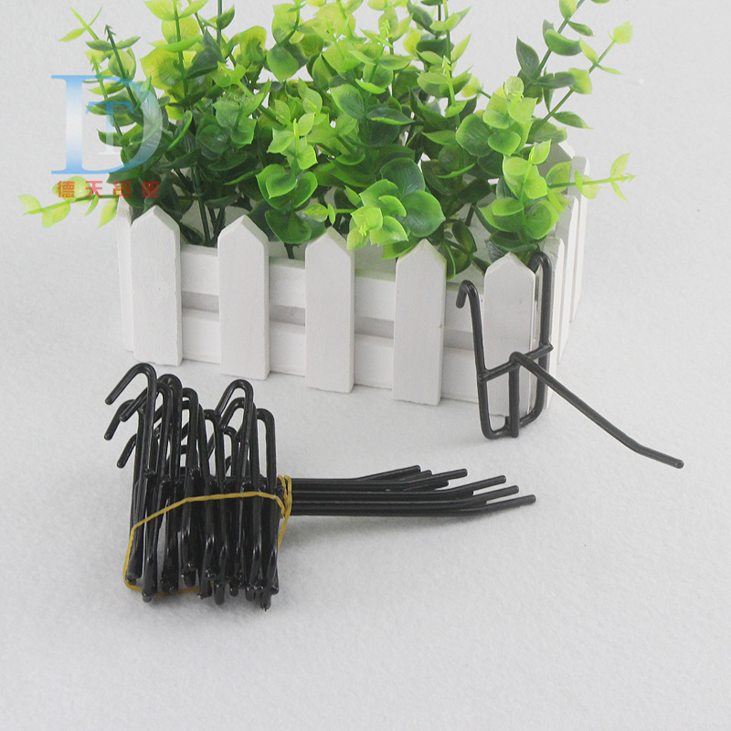 Yiwu Wholesale Black Mesh Plate Hook Shelf Hook Stainless Steel Color Jewelry Ear Hook Grid Iron Hook