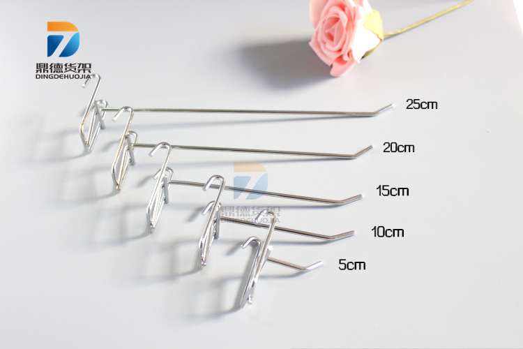 Yiwu Wholesale Black Mesh Plate Hook Shelf Hook Stainless Steel Color Jewelry Ear Hook Grid Iron Hook