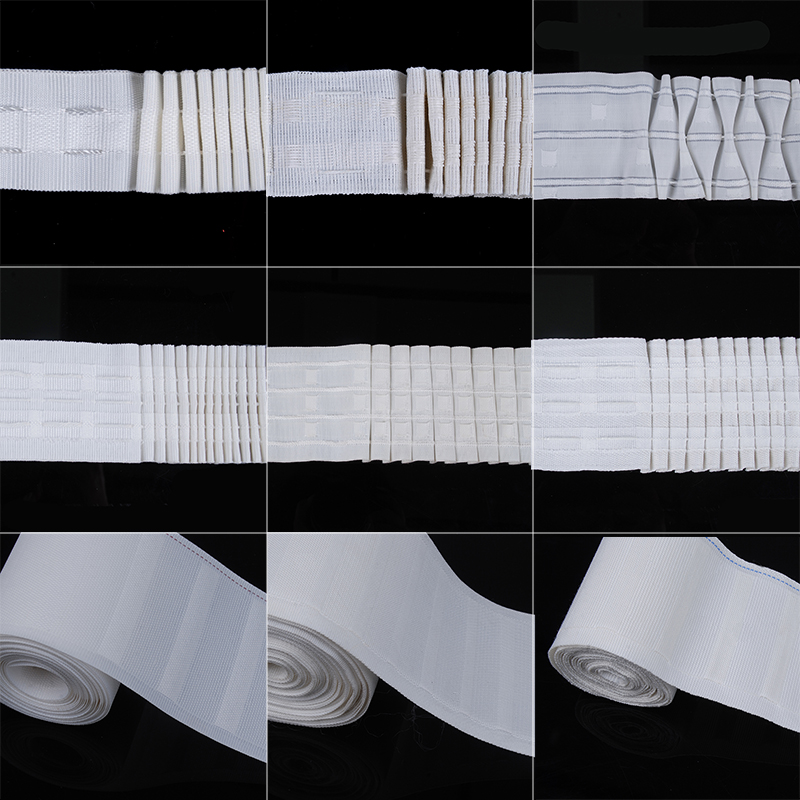 Factory Direct Supply High Quality Curtain Belt Fabric Curtain Header Tape Curtain Woven Belt Thickened White Cloth Belt Fork Hook Belt