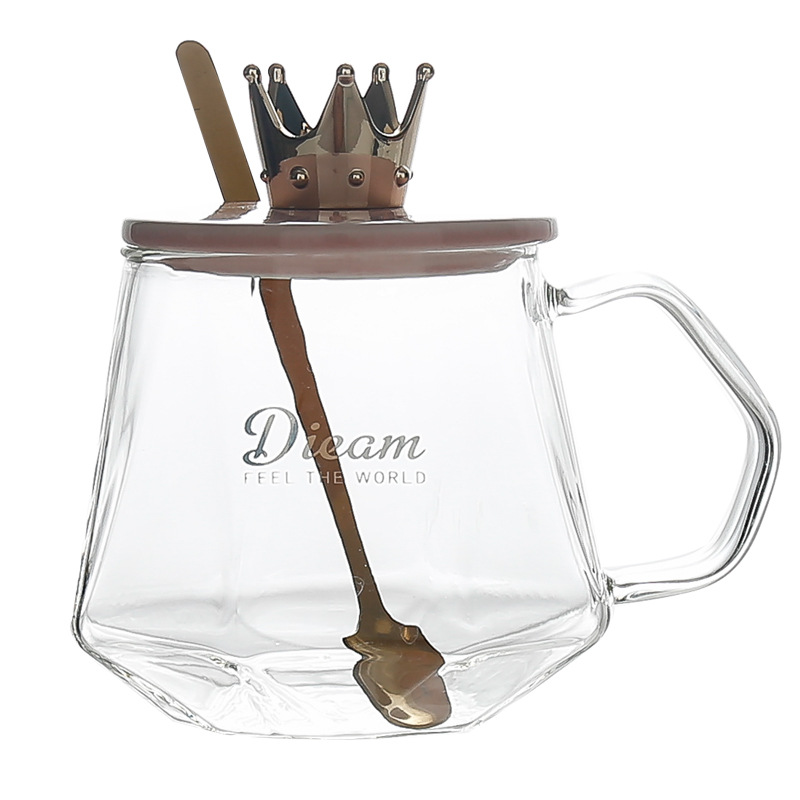 55 Degrees Constant Temperature Glass Creative Gift Cup with Cover with Spoon Couple&#039;s Cups Vacuum Cup Automatic Heating Glass Cup