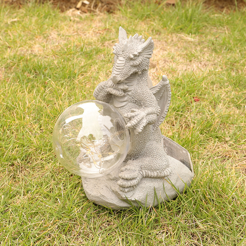 Cross-Border New Soft Light-Emitting Crystal Ball Resin Crafts Online Red Home Decoration Desktop Decoration Wholesale Gift