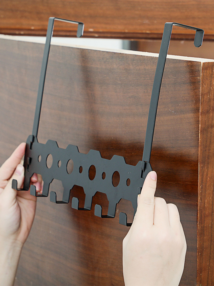 Hook after wrought iron door non-punch household bathroom hanger bedroom door clothes hat storage rack