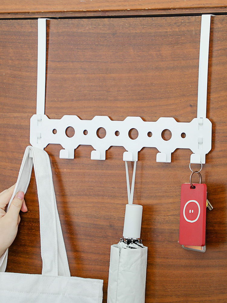 Hook after wrought iron door non-punch household bathroom hanger bedroom door clothes hat storage rack