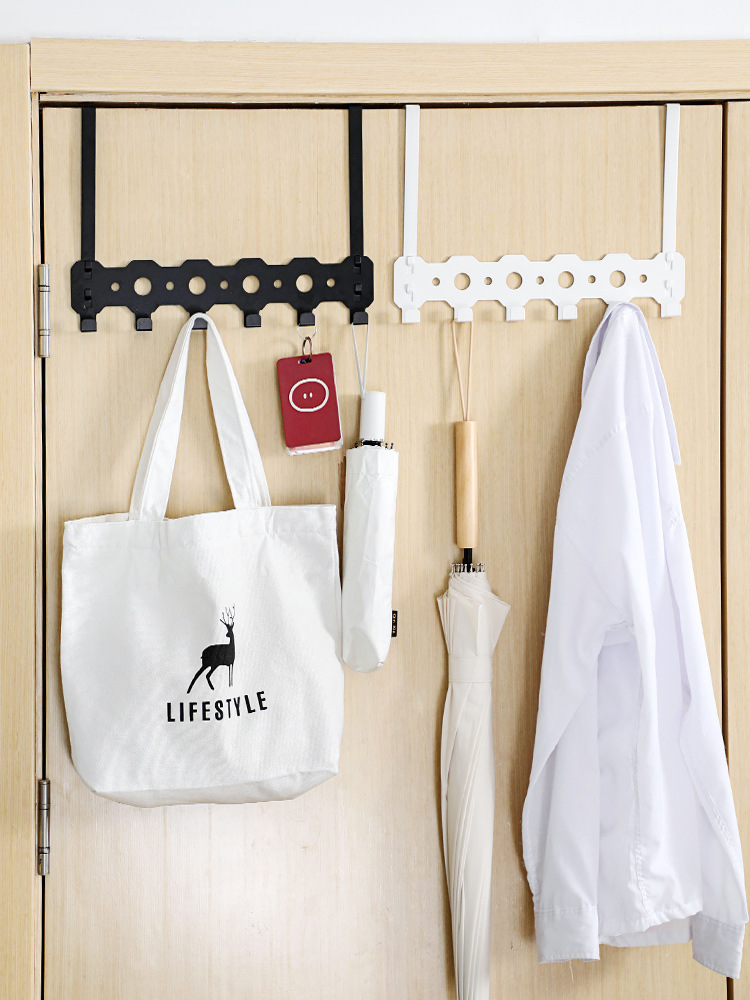 Hook after wrought iron door non-punch household bathroom hanger bedroom door clothes hat storage rack