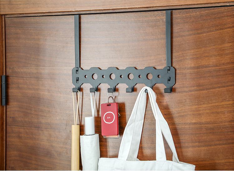 Hook after wrought iron door non-punch household bathroom hanger bedroom door clothes hat storage rack