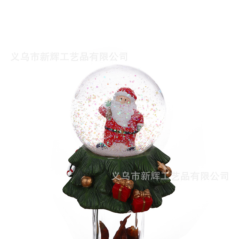 Amazon Resin Crafts 80cm Santa Claus Glass Crystal Ball with Rotating Snowflakes with Lights