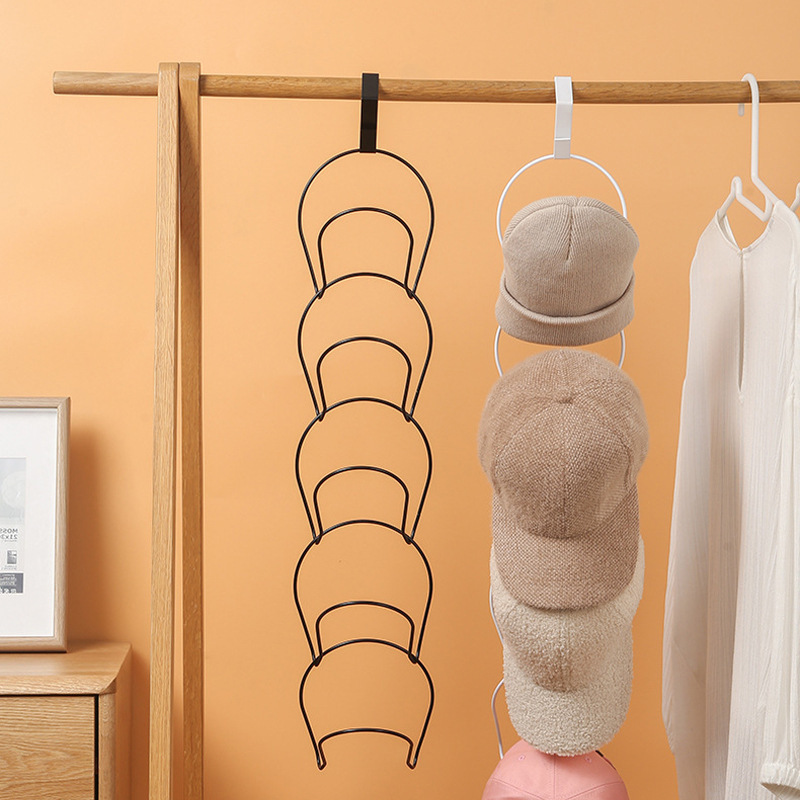 Factory Direct Sale Spot Hat Storage Hook Wholesale Multi-Functional Iron Material Coat and Cap Scarf Organizing Rack