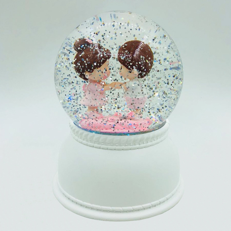 Valentine&#039;s Day Gift Resin Crafts Cartoon Figures Crystal Ball European and American Ins Music Storm Lantern