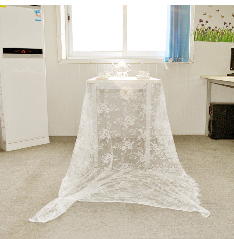 French Tablecloth Vintage Lace White Hollow-out Mesh Embroidered Tablecloth Photography Background Curtain Curtain Fabric French Tablecloth Vintage Lace White Hollow-out Mesh Embroidered Tablecloth Photography Background Curtain Curtain Fabric