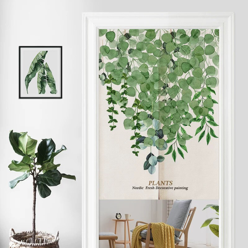 Modern Nordic Greenery Feng Shui Partition Curtain Household Bedroom and Toilet Fitting Room Thick Fabric Hanging Curtain Kitchen Door Curtain Modern Nordic Greenery Feng Shui Partition Curtain Household Bedroom and Toilet Fitting Room Thick Fabric Hanging Curtain Kitchen Door Curtain