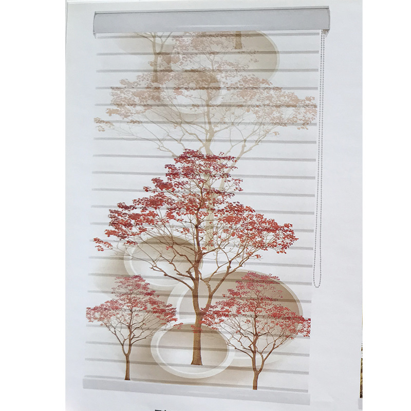 3D Printing Silk Silk Fabric Roller Shutter Curtain Roller Shutter Beads Bedroom Sunshade Shading Curtain Triple Shade