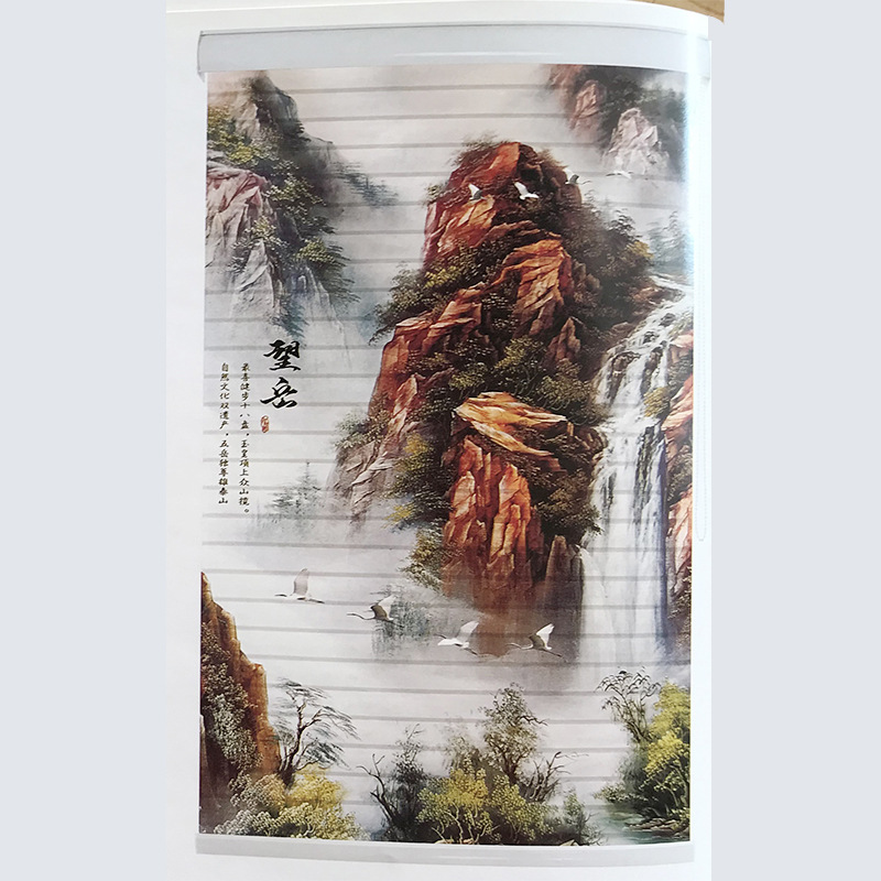3D Printing Silk Silk Fabric Roller Shutter Curtain Roller Shutter Beads Bedroom Sunshade Shading Curtain Triple Shade