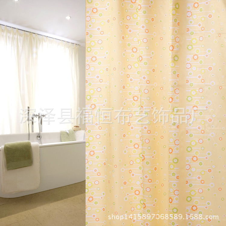New printed shower curtain household polyester fabric shower curtain rural simple bathroom curtain manufacturers direct