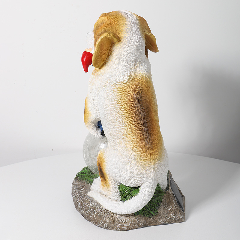Domestic Ornaments Wholesale Cross-Border New Independent Station Crystal Ball Resin Crafts American Puppy Eating Elf