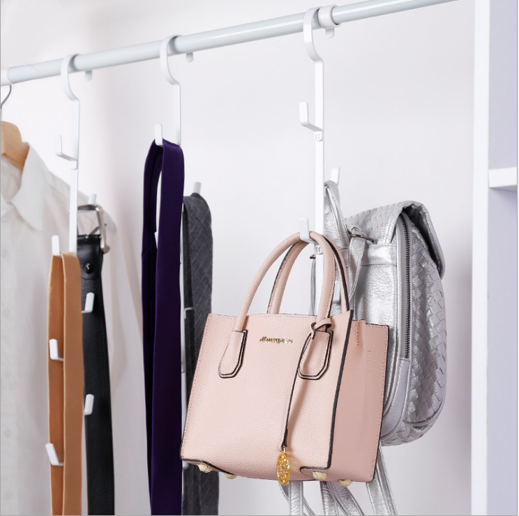 Iron bag storage rack creative coat and hat hook dormitory wardrobe multi-layer scarf and tie hanger hook