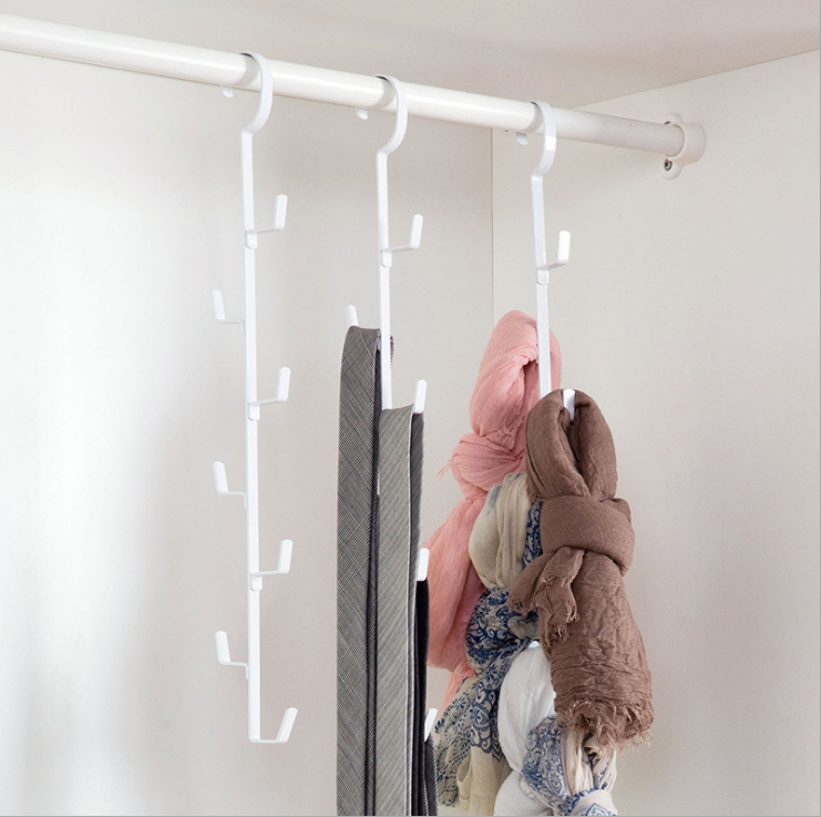 Iron bag storage rack creative coat and hat hook dormitory wardrobe multi-layer scarf and tie hanger hook