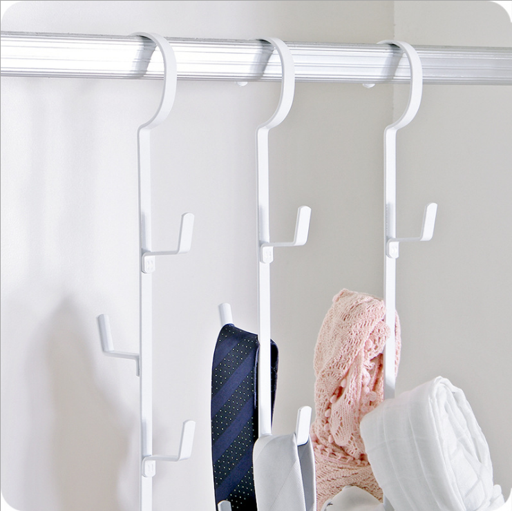 Iron bag storage rack creative coat and hat hook dormitory wardrobe multi-layer scarf and tie hanger hook