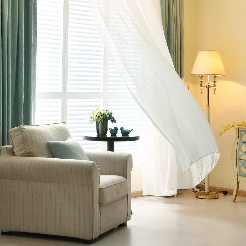 Bedroom Living Room Solid Color Shading Fabric Simple Modern Curtain Rayon