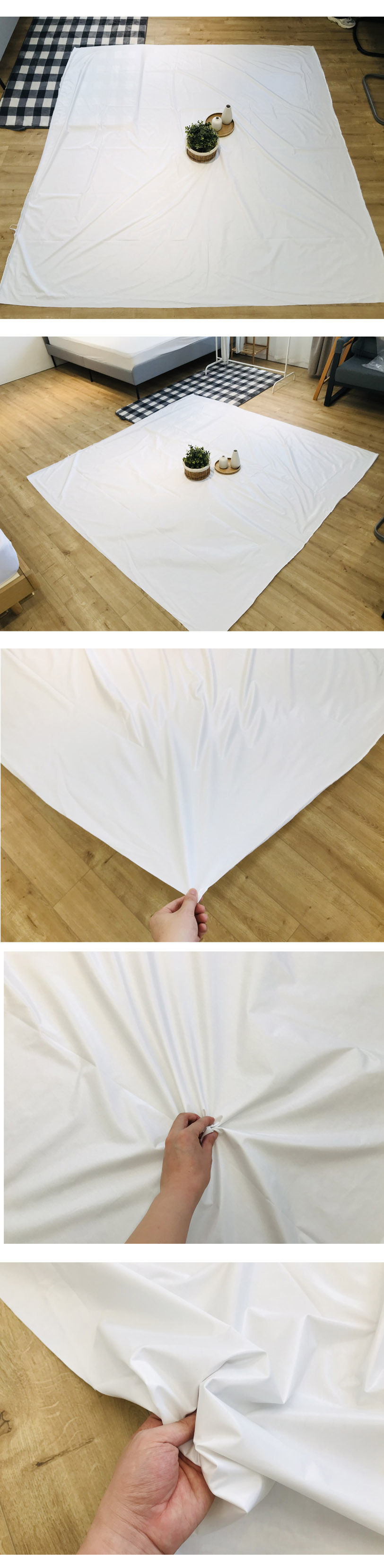 Micro Flaw Export Shower Curtain Fabric Composite Waterproof Tablecloth Disposable Tablecloth Picnic Mat Cloth 5 Pieces White
