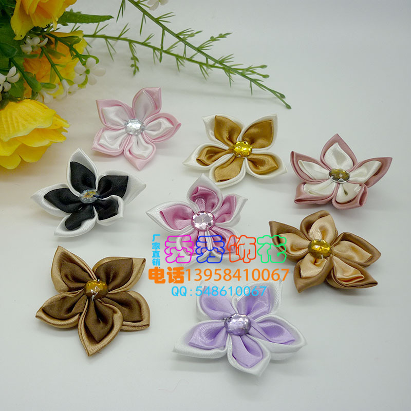 2014 new double-layer double-color bauhinia pentagonal flower fabric handicraft curtain decoration flowers