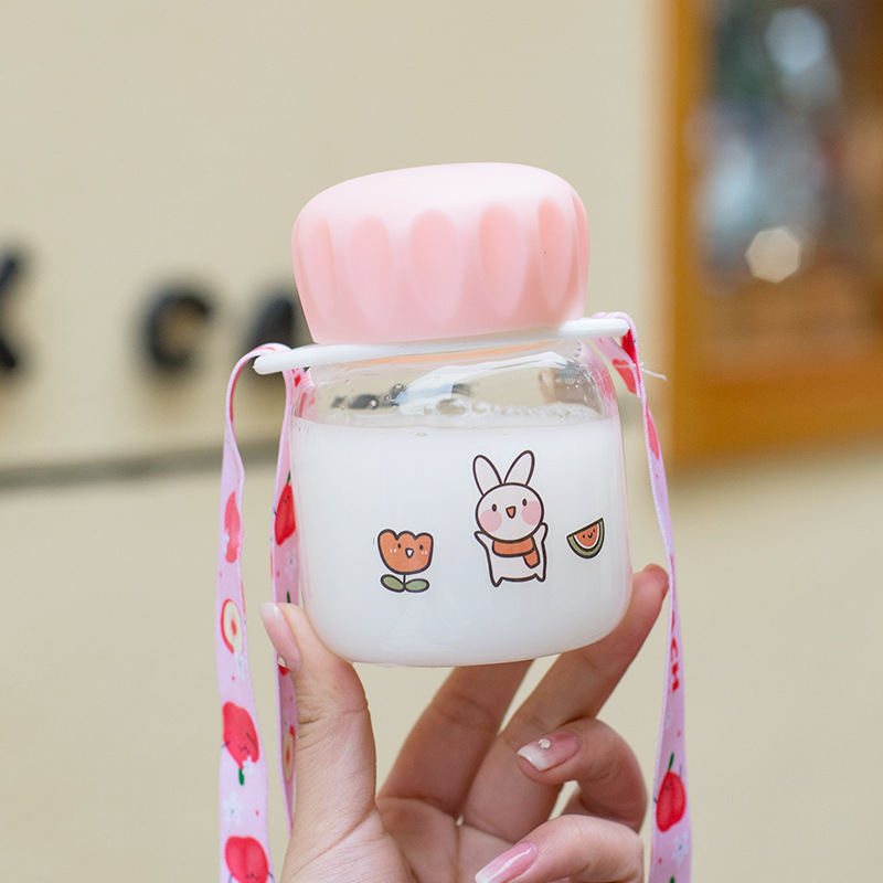 Cute Mini Glass Cup Small Korean Style Good-looking Water Cup Cartoon Portable Borosilicate Small Capacity Pocket Cup