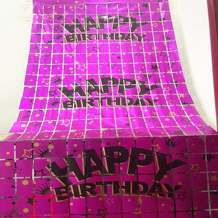 Pet English Birthday Cube Tinsel Curtain Background Fabric Birthday Party Bar Party Atmosphere Layout Background Pet English Birthday Cube Tinsel Curtain Background Fabric Birthday Party Bar Party Atmosphere Layout Background