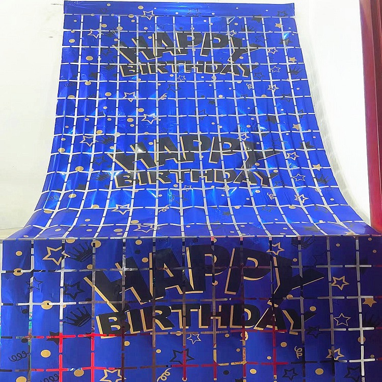 Pet English Birthday Cube Tinsel Curtain Background Fabric Birthday Party Bar Party Atmosphere Layout Background Pet English Birthday Cube Tinsel Curtain Background Fabric Birthday Party Bar Party Atmosphere Layout Background