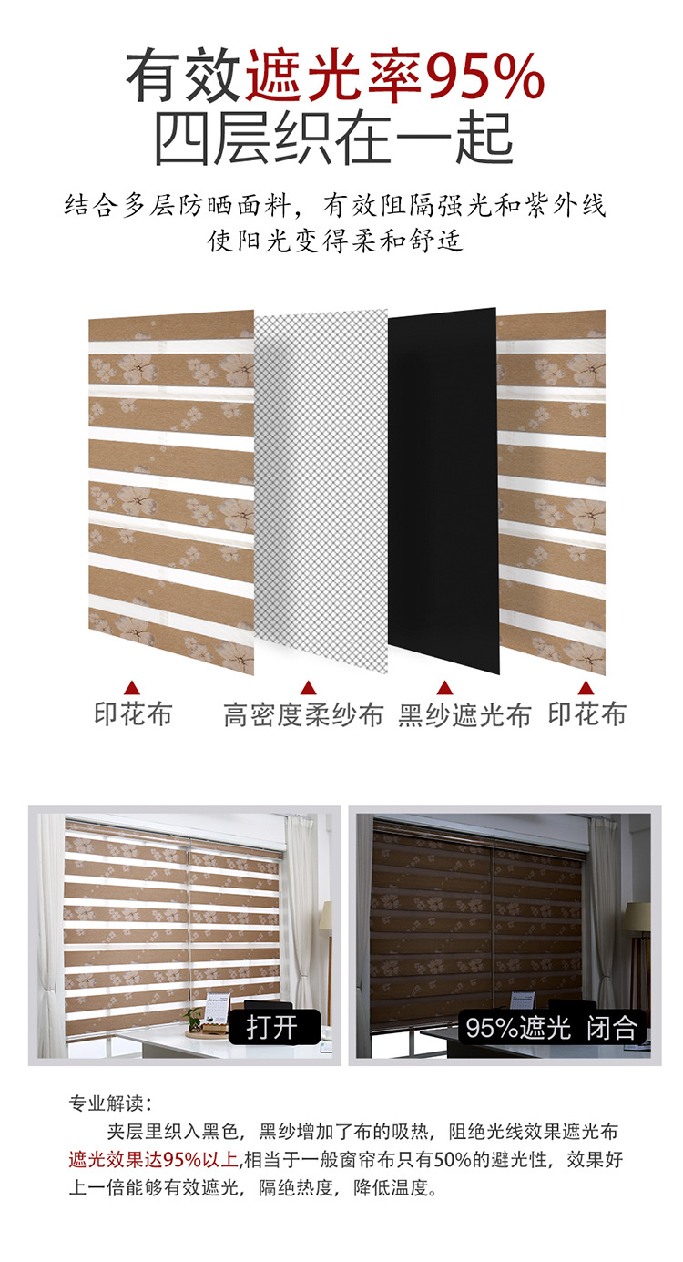 Manufacturers direct high shading soft curtain Louver curtain multilayer fabric fabric light curtain