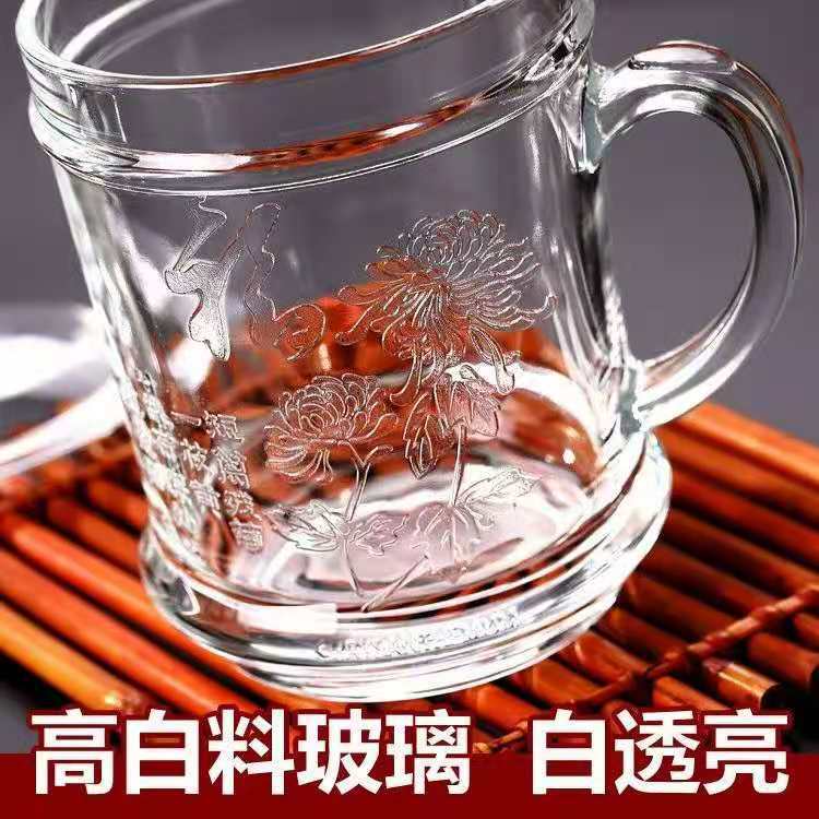New Large Capacity Heat-Resistant Glass Cup with Cover Tea Maker Cup Boiling Water Cup Tea Cup Office Cup with Handle and Cover Gift