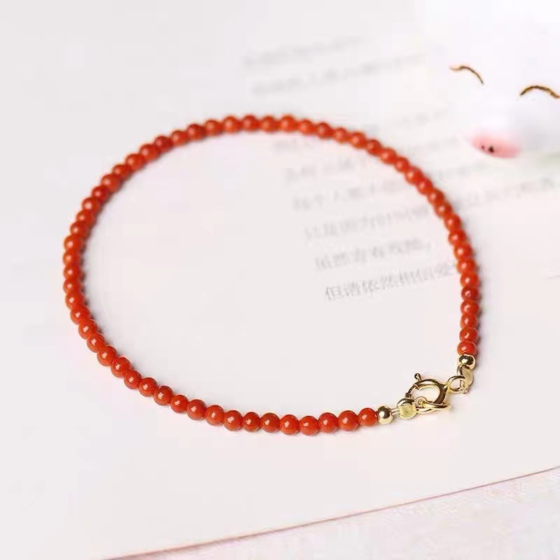 Natural South Red Agate Bracelet Simple Nanhong Agate Bracelet Small Fresh Women&#039;s Crafts Crystal Ornament Wholesale