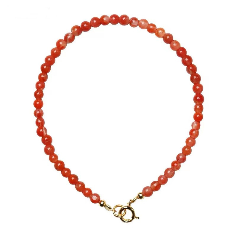 Natural South Red Agate Bracelet Simple Nanhong Agate Bracelet Small Fresh Women's Crafts Crystal Ornament Wholesale Natural South Red Agate Bracelet Simple Nanhong Agate Bracelet Small Fresh Women's Crafts Crystal Ornament Wholesale