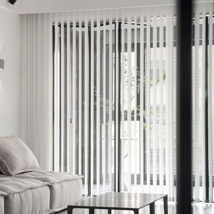 Factory Flame Retardant Vertical Blinds Office Engineering Curtain Sunlight Fabric Vertical Blinds Electric Vertical Venetian Blind Customization