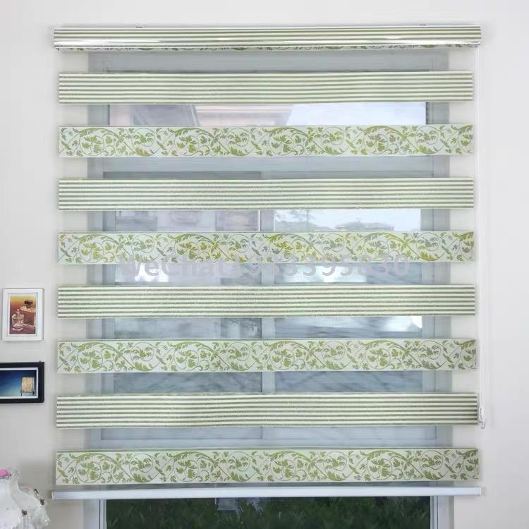 Thickened fabric jacquard louver curtain roller shade shading soft gauze shade living room bay window bedroom balcony 