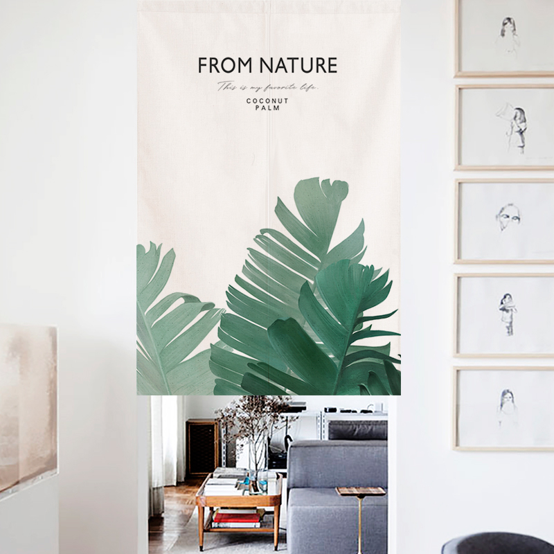 Door the Cord Fabric Art Punch-Free Bedroom Partition Curtain Household Kitchen the Cord Fabric Half Curtain Ins Wind Blocking Curtain