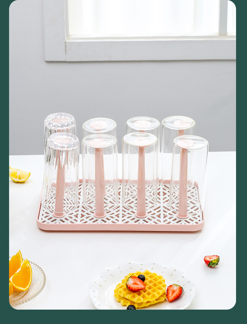 Glass Cup Storage Rack Tea Tray Storage Tea Cup Upside down Draining Rack Draining Cup Holder Cup Draining Board