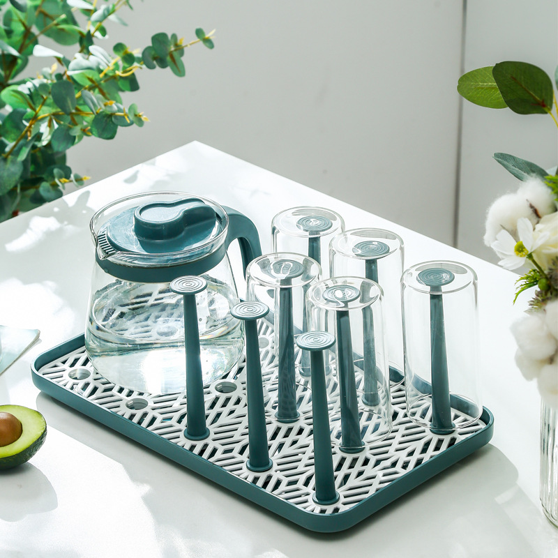 Glass Cup Storage Rack Tea Tray Storage Tea Cup Upside down Draining Rack Draining Cup Holder Cup Draining Board