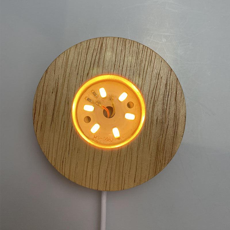 Solid Wood Luminous Crystal Base USB Interface 5V Switch Wooden Luminous Base Small Night Wood crafts Solid Wood Luminous Crystal Base USB Interface 5V Switch Wooden Luminous Base Small Night Wood crafts