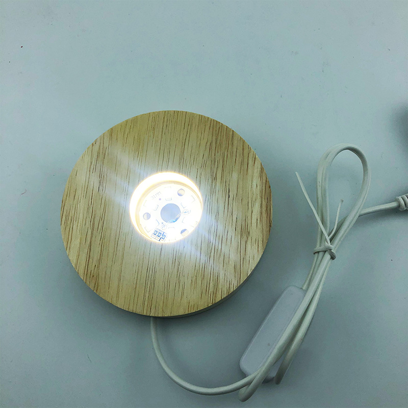 Solid Wood Luminous Crystal Base USB Interface 5V Switch Wooden Luminous Base Small Night Wood crafts Solid Wood Luminous Crystal Base USB Interface 5V Switch Wooden Luminous Base Small Night Wood crafts