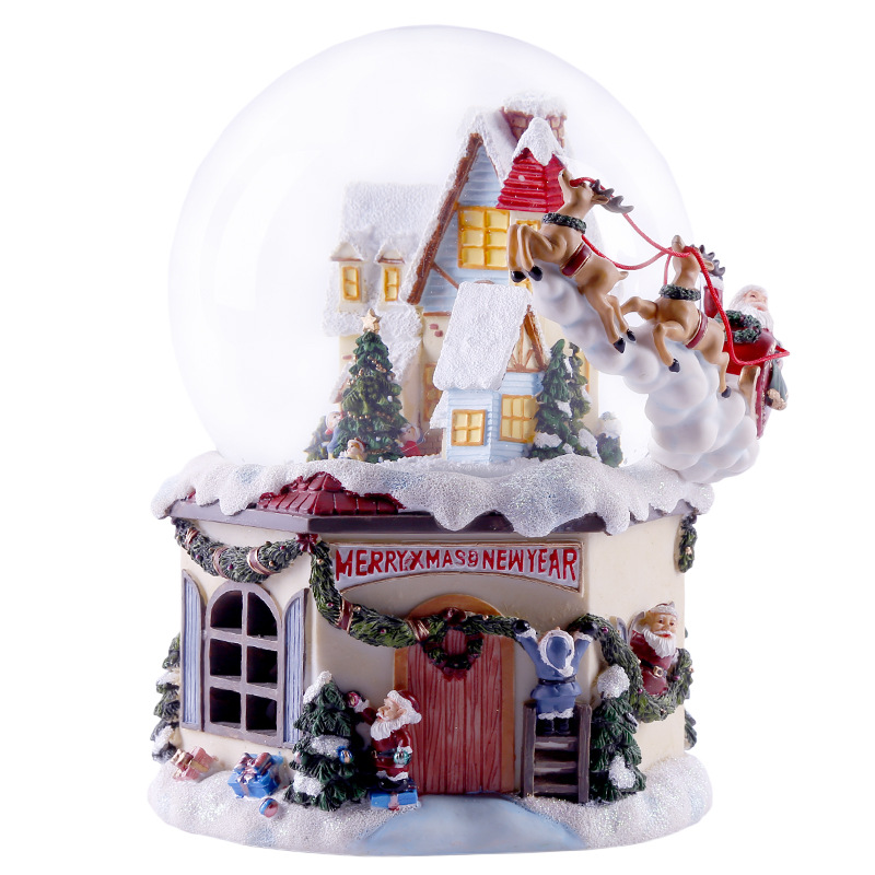 Santa Claus Snow Crystal Ball Music Box Music Box Crafts Creative Christmas Birthday Gift